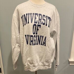 Champion Gray Crewneck Sweater with Navy Print